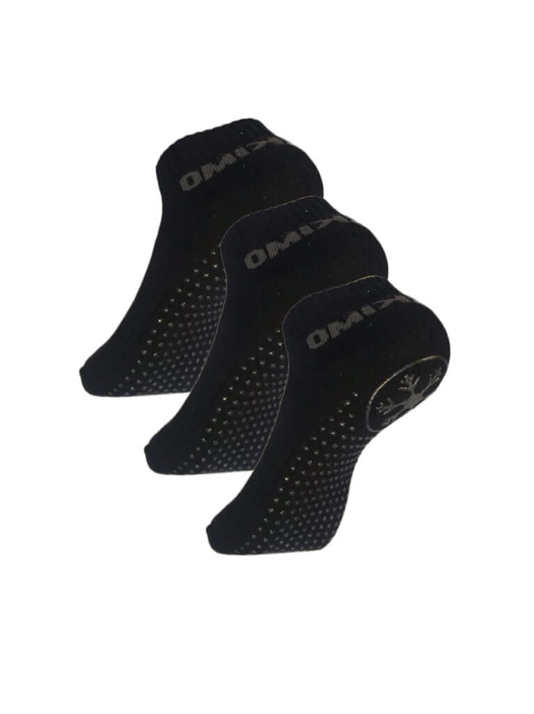 Antislips Grip Sock - Ankle - Black - 3 pair pack - Hot Eskimo