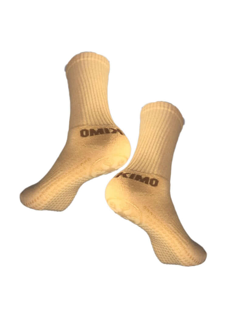 Antislips Grip Sock - Crew - Beige - 5 pair pack - Hot Eskimo