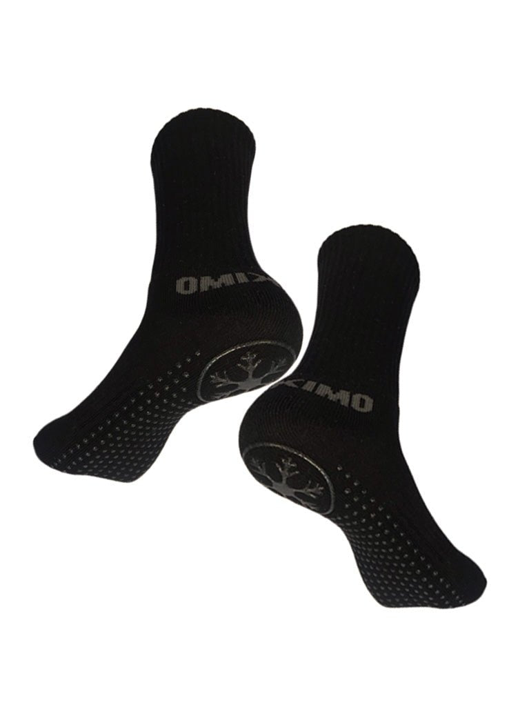 Antislips Grip Sock - Crew - Black - 5 pair pack - Hot Eskimo