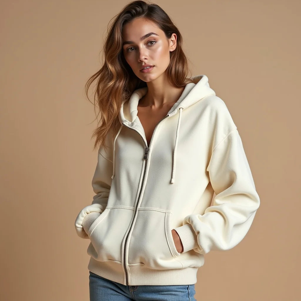 Oversized Zip Hoodie For Women - Oversized Zip Hoodie for Women: Cozy, Stylish Everyday