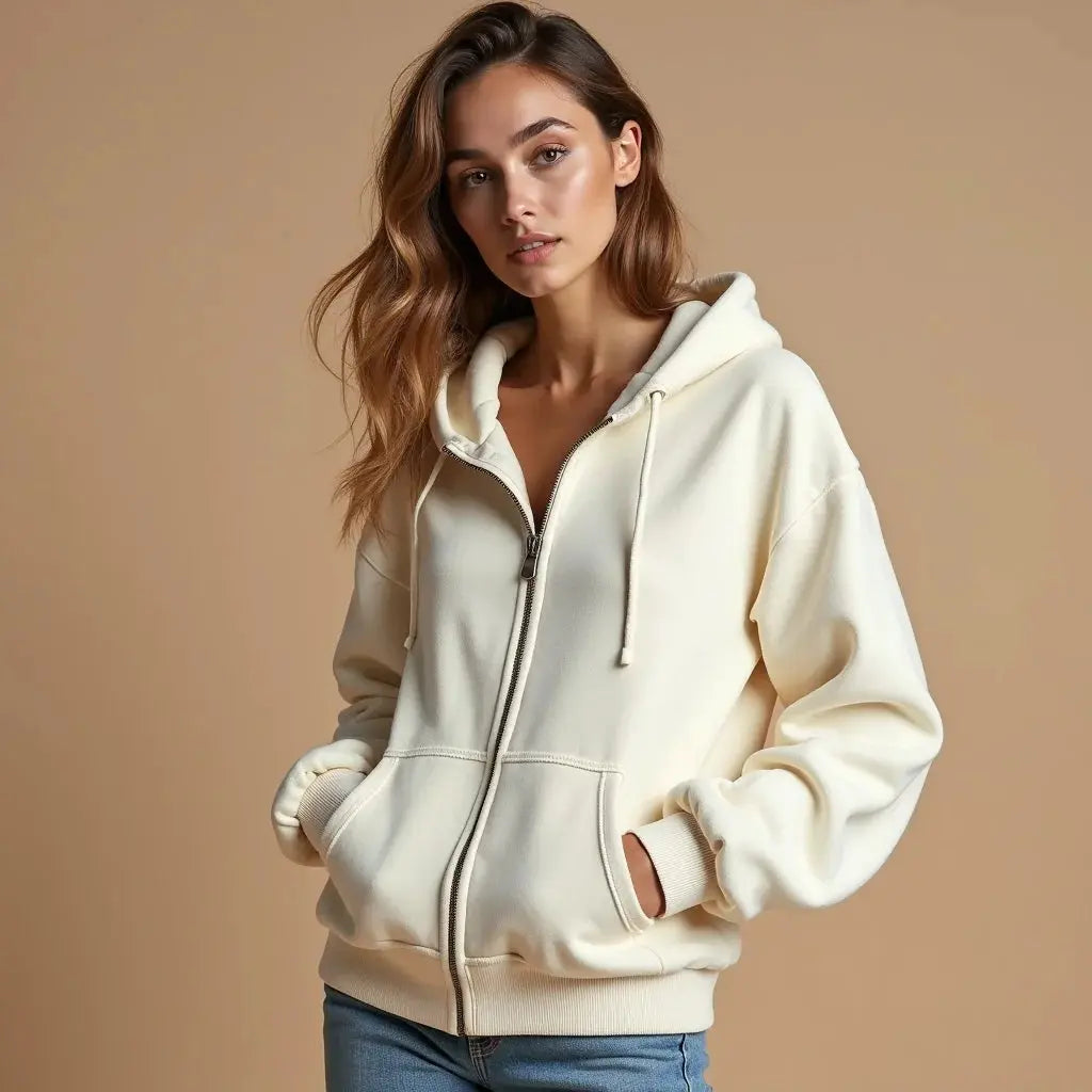 Oversized Zip Hoodie For Women - Oversized Zip Hoodie for Women: Cozy, Stylish Everyday