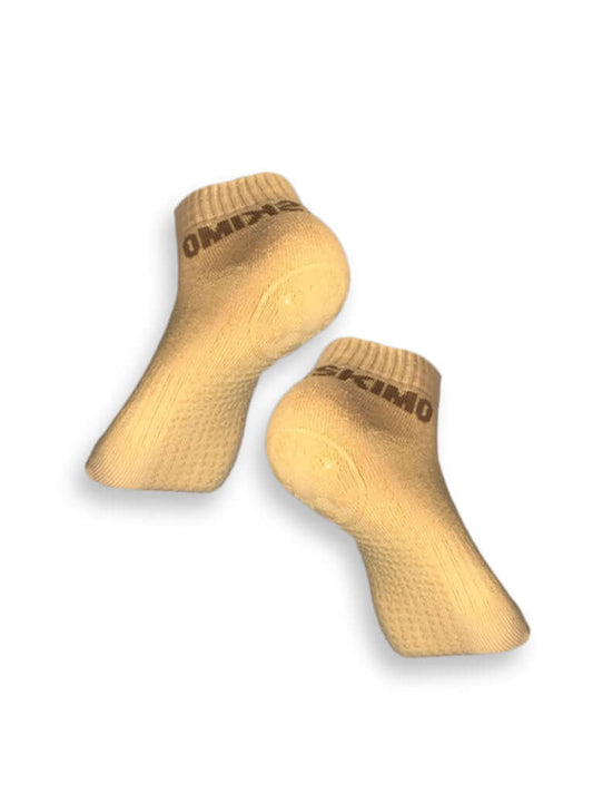 Antislips Grip Sock - Ankle - Beige - 3 pair pack - Hot Eskimo