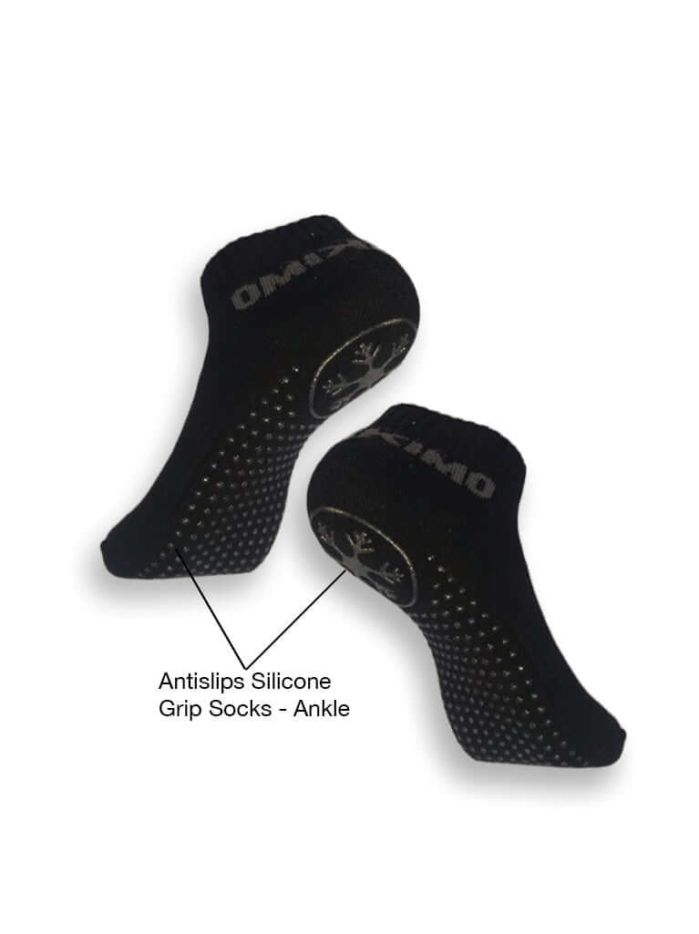 Antislips Grip Sock - Ankle - Black - 3 pair pack - Hot Eskimo