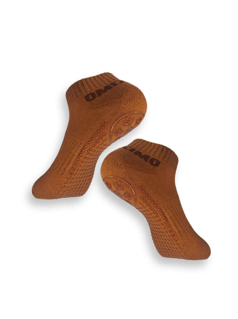 Antislips Grip Sock - Ankle - Brown - 3 pair pack - Hot Eskimo