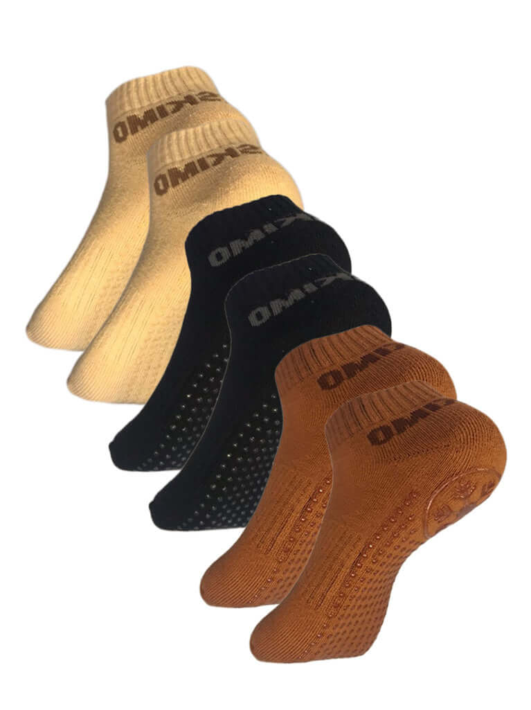 Antislips Grip Sock - Ankle - Mixed - 6 pair pack - Hot Eskimo