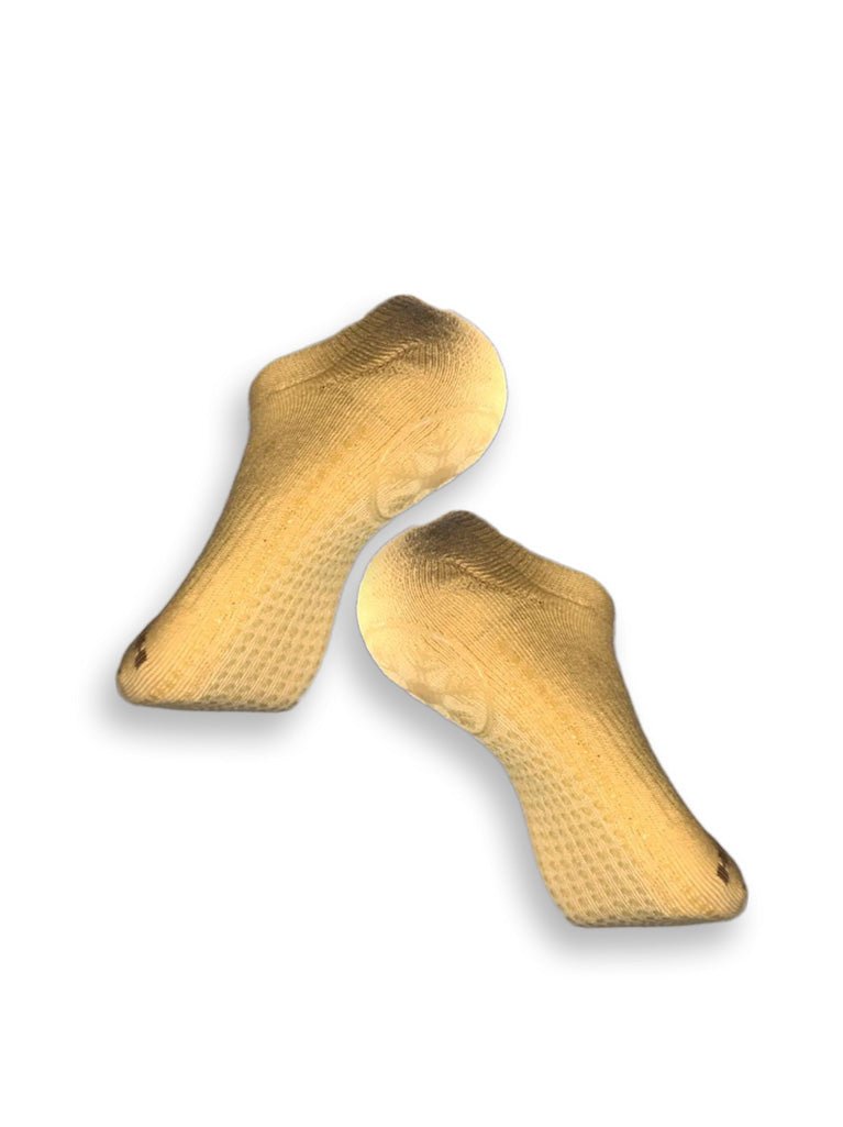 Antislips Grip Sock - No Show - Beige - 3 pair pack - Hot Eskimo