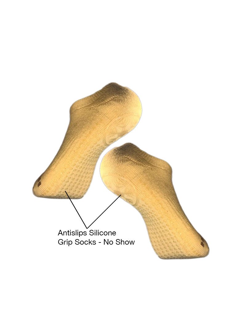 Antislips Grip Sock - No Show - Beige - 3 pair pack - Hot Eskimo