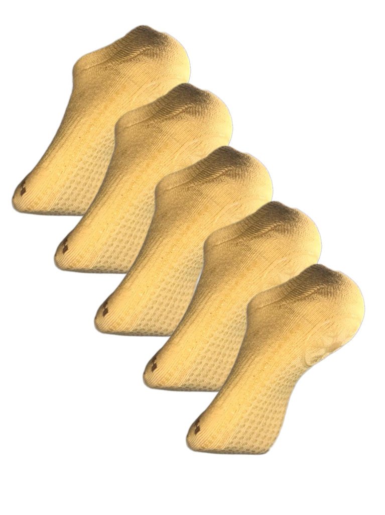 Antislips Grip Sock - No Show - Beige - 5 pair pack - Hot Eskimo